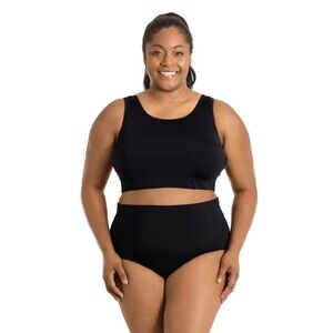 JunoActive QuikEnergy Swim Bra Black 6X New With Tags UPF 50+